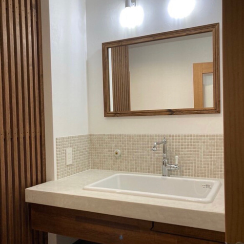 木製ミラー(900×600) 】鏡 ミラー 木製 フレーム オーダー 洗面 店舗