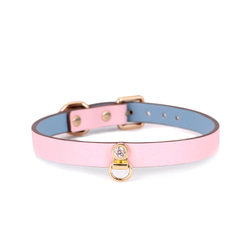 シックなシンプルデザイン本革製チョーカー(CHOKER)  ブラック/レッド/ピンク/レッドxブラック 8枚目の画像