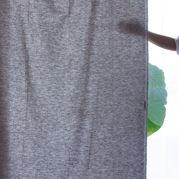 自然素材 リネン混カーテン ヘリンボーン柄「アンクルネイビー」自然素材カーテン　ナチュラルカーテン 9枚目の画像