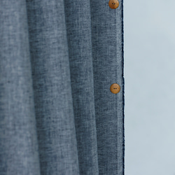 自然素材 リネン混カーテン ヘリンボーン柄「アンクルネイビー」自然素材カーテン　ナチュラルカーテン 5枚目の画像