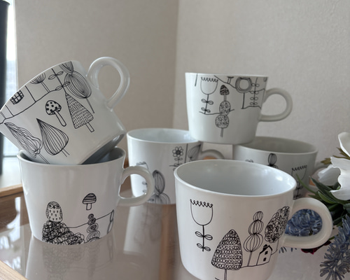 北欧　スープカップ SALE♡6つセット！北欧柄の小さめスープカップ マグカップ petit12ami