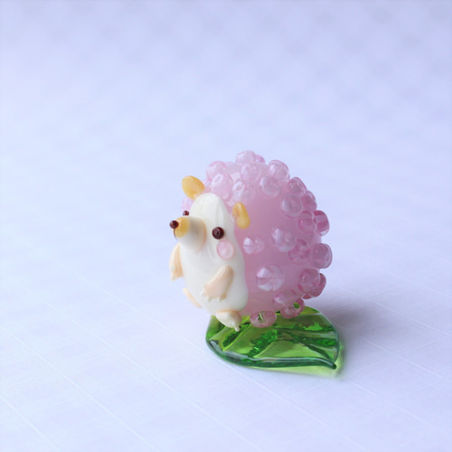 紫陽花はりねずみ（ピンク） その他置物 GLASS ASOBI TOM 通販