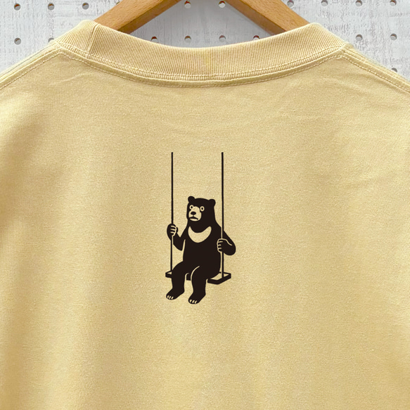 最大3日納期 ブランコ熊 左胸大 Ｔシャツ メンズ レディース 選べる 3色 白 紺 ベージュ ホワイト ネイビー 7枚目の画像