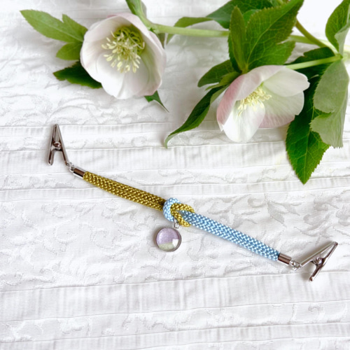 羽織紐 【若紫】 藤 ストールクリップ 和装小物（帯・半襟） 春原こま  