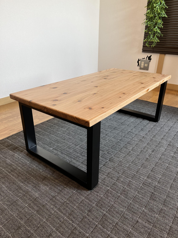 ローテーブル ロ型アイアン脚 1000×500×330mm ローテーブル