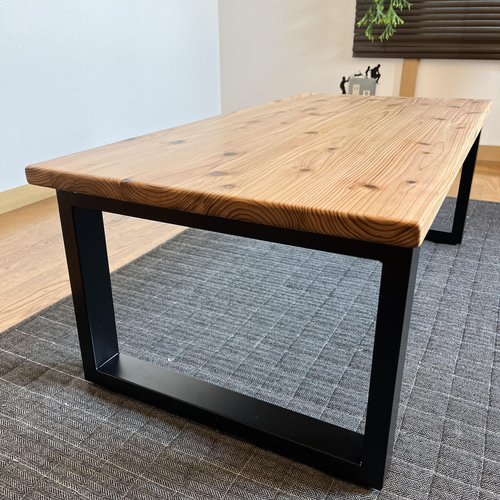 ローテーブル ロ型アイアン脚 1000×500×330mm ローテーブル