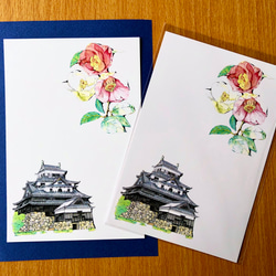 お手紙に☆大切な方に想いを☆「椿・国宝松江城ポストカード」3枚セット 3枚目の画像