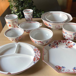 サンリオ ハローキティ×麦山窯 ろくべ型豆茶碗 - Hello Kitty 紅（あか） 10枚目の画像