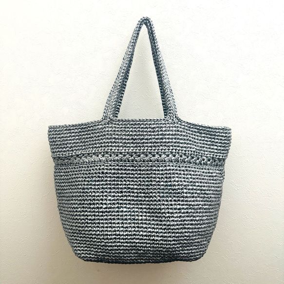 スズランテープ かご風 マルシェバッグ@シルバー／／受注制作