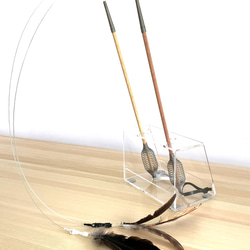 本能をくすぐる猫じゃらし「ばねじゃらし」天然木 マホガニー色　超弾性ワイヤー採用！ 13枚目の画像