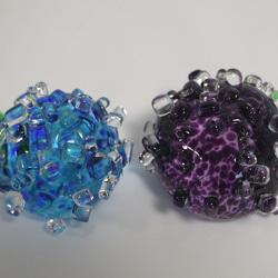 《モコモコさまオーダー品》紫陽花ペーパーウェイト　BlueとPurple 1枚目の画像