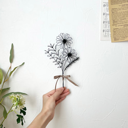 ミニガーベラのブーケ  /   ワイヤーアート ワイヤークラフト ブーケ ガーベラ 壁飾り ウォールデコ 6枚目の画像