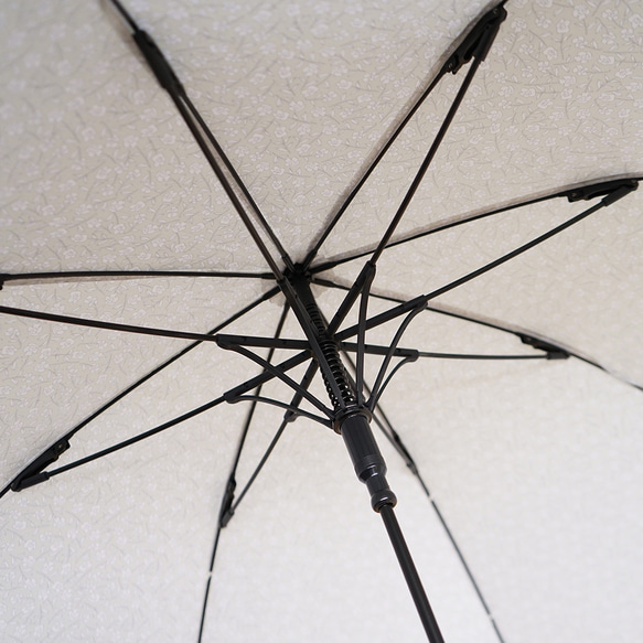 竹の傘 blowing flower grey 晴雨兼用 長傘 ALCEDO 161020 日傘 雨傘 小花柄 グレー 17枚目の画像