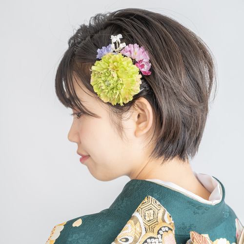 ベリーショート/マッシュショートボブヘッドドレスV】成人式前撮り振袖