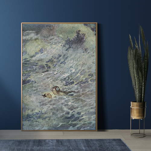 絵画　人魚　海 戯れる人魚たち』『静かな海』アルノルト・ベックリンの人魚たち