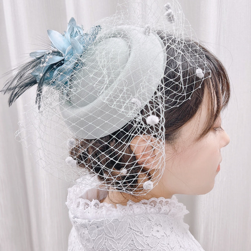 ❁︎ち様❁︎ 卒業式 和装 髪飾り ヘッドドレス トーク帽 トークハット☆かすみ草☆リボン☆髪飾り☆トーク帽☆ヘッド