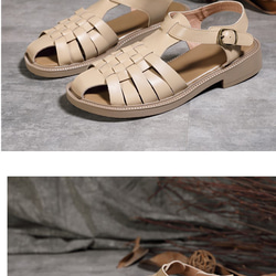 紫陽花 革 靴 サンダル ベルクロ レディースシューズ ミュール ヒール サンダル 夏 10枚目の画像