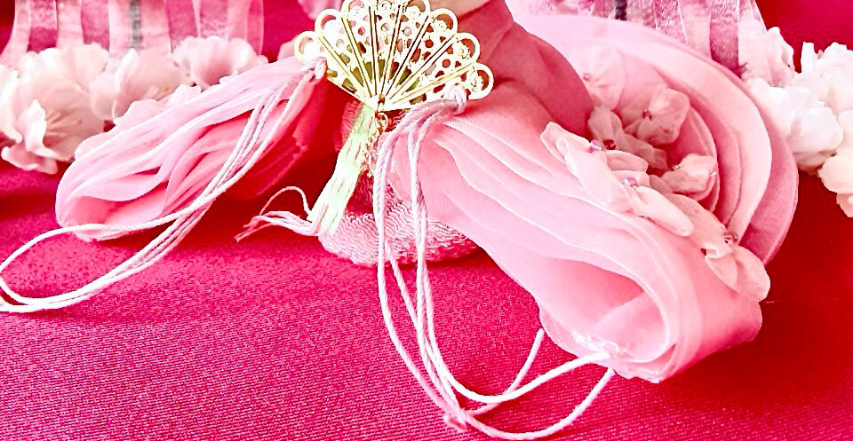 152　ひなまつり 小さな着せ替え用十二単【薄絹】桃色かさね