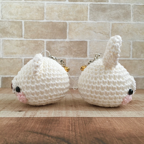 New!／大きなお顔が持ち物の目印に♪うちの子！白色うさぎクマ顔【大