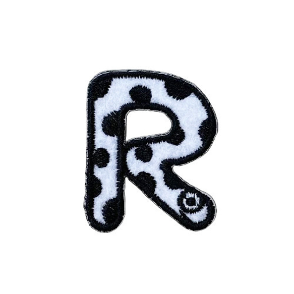 刺繍ワッペン　チンアナゴイニシャル【R】 1枚目の画像