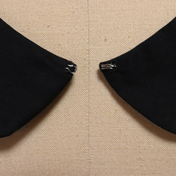 【つけ襟】シンプルで着けやすい！丸襟の付け襟・S【黒】 5枚目の画像