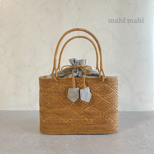 ouga　かごバッグ 新品未使用 シンプルモチーフで大人の抜け感かごバッグ♪ かごバッグ mahi