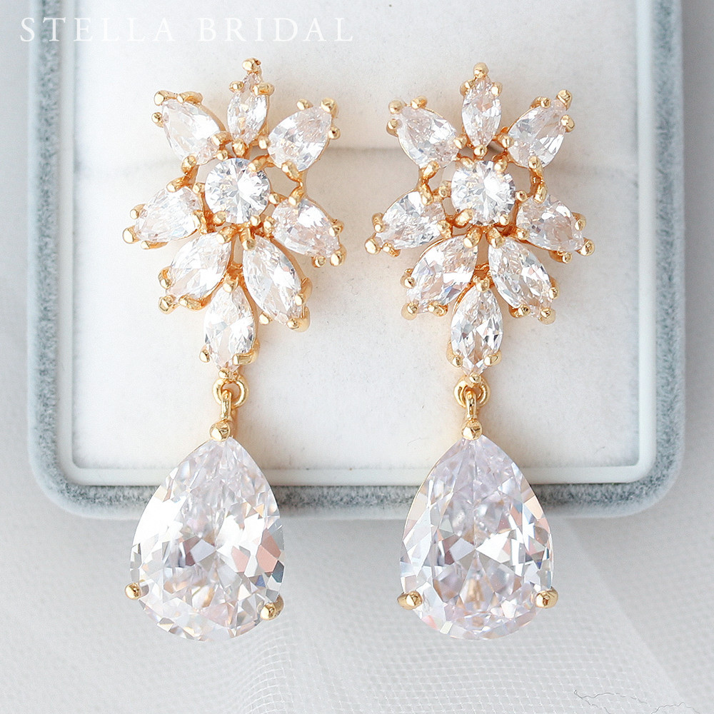 キュービックジルコニア ブライダルイヤリング ジュディット｜ウェディングアクセサリー