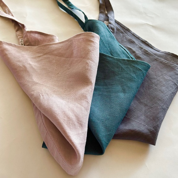 三角巾　リネン無地　７色から１色チョイス 9枚目の画像
