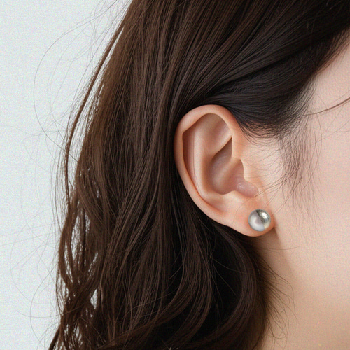 涼やかなパール 金箔パール[ピアス] シャンパンゴールド＆ホワイト