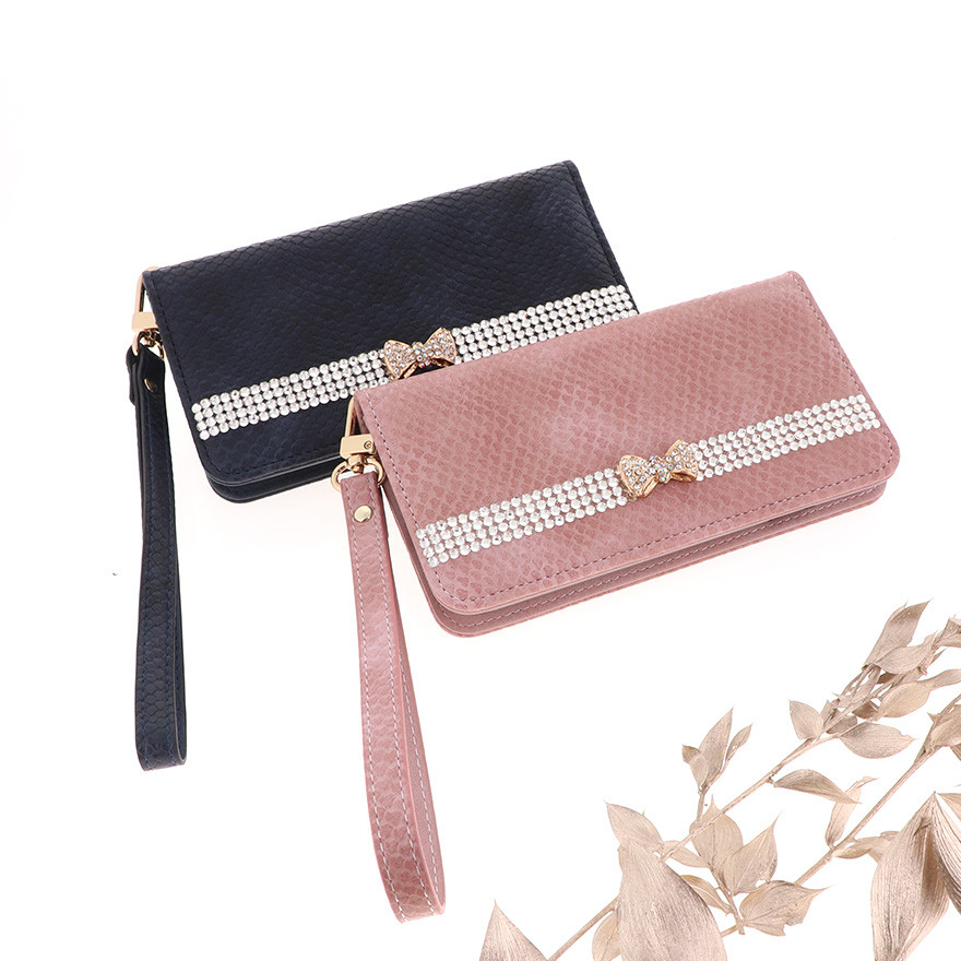 全機種対応 送料無料 スマホケース 手帳型  iPhone Android ベルト無し リボン belt-050