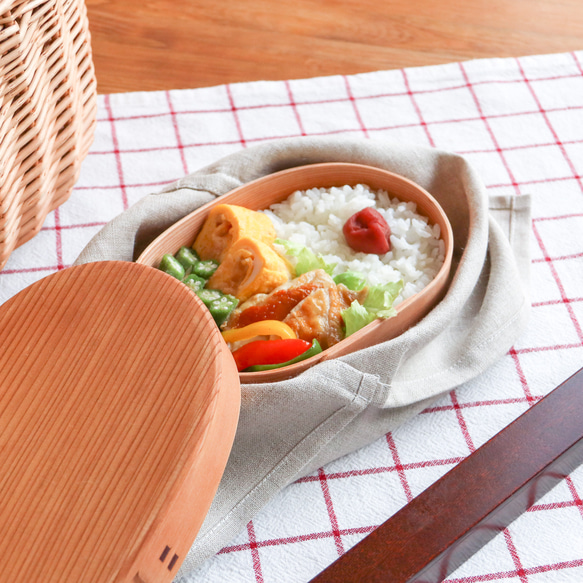 曲げわっぱ職人と作ったお弁当袋(ナチュラル) 1枚目の画像