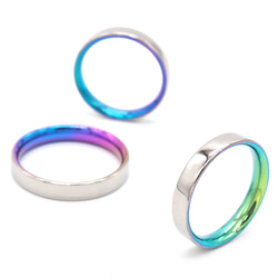 裏で楽しむ　純チタン製 幅4mm グラデーションフラットリング 3枚目の画像