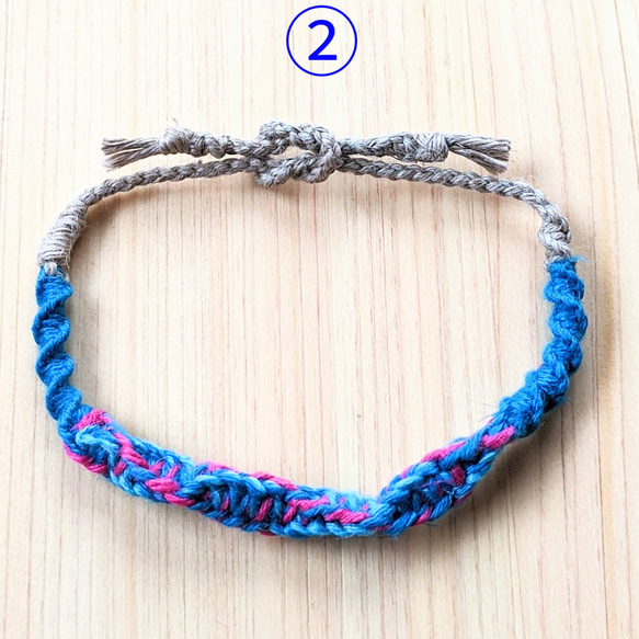 HEMP　ミサンガ　Bracelet　【生成りブレスレット①】 3枚目の画像