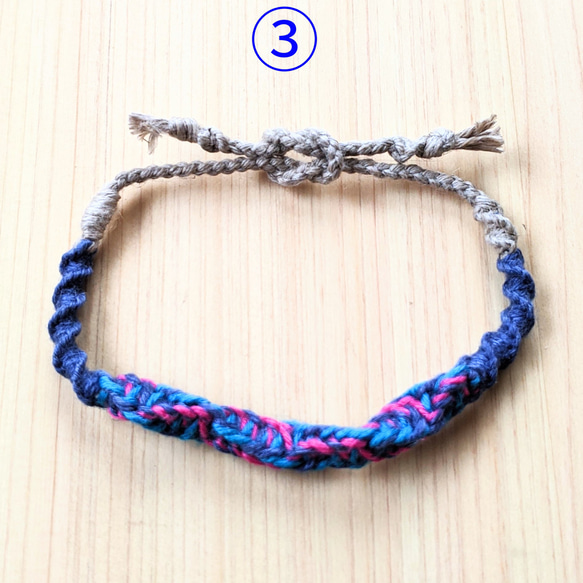 HEMP　ミサンガ　Bracelet　【生成りブレスレット①】 4枚目の画像