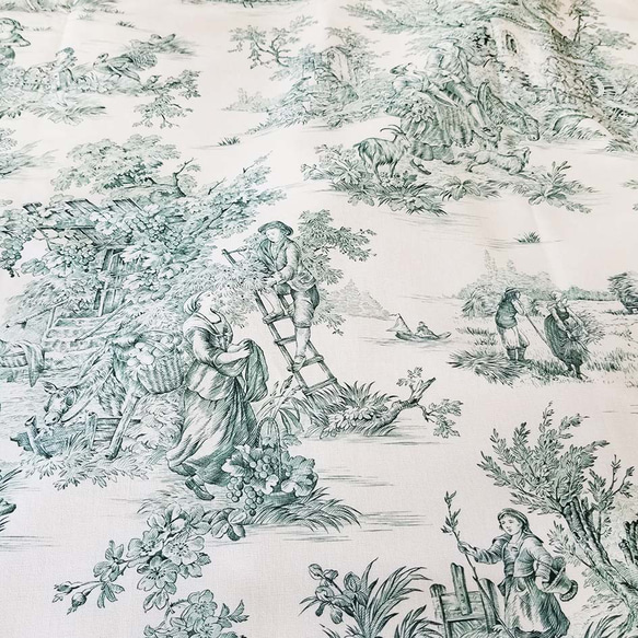 輸入生地☆トワルドジュイ Pastoraleグリーン 再入荷♪ 生地 hm0101