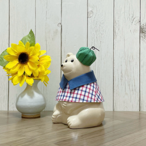 しろくま貯金箱　一輪花　3点セット 再販8♡【3点セット】しろくま貯金箱 小物セット その他インテリア雑貨