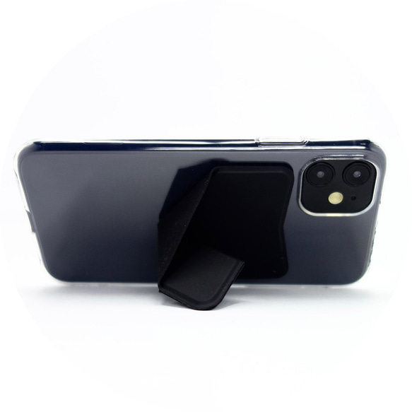 iPhone12 iPhone12pro ケース スマホスタンド スマホグリップ 折りたたみ式 ワイヤレス充電対応 黒 7枚目の画像