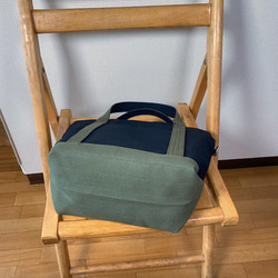 [雙色] 簡單手提包“M size”/帆布手提包/倉敷帆布 No.8 [定做] 第12張的照片