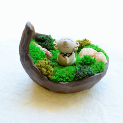 不思議な苔庭のお守り幸せ地蔵しゃま（ＭＥＮ）　　　　❤︎癒しのギフト❤︎お正月ハンドメイド2026❤︎ 2枚目の画像