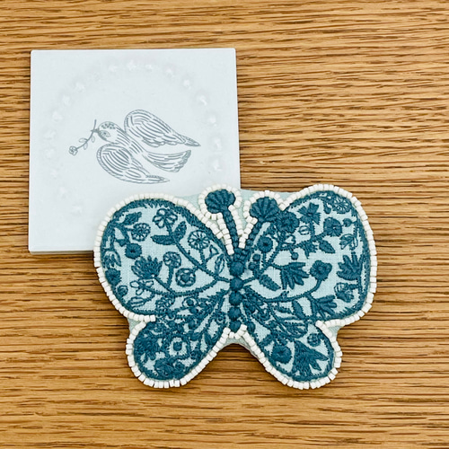 ︎︎◌再販︎︎◌⚮̈ミナペルホネン生地使用⚮̈forest wingブローチ