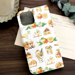 Orange Sweets 筆記本型智慧型手機保護殼（與所有 iPhone/Android 型號相容） Orange Sweet 第2張的照片