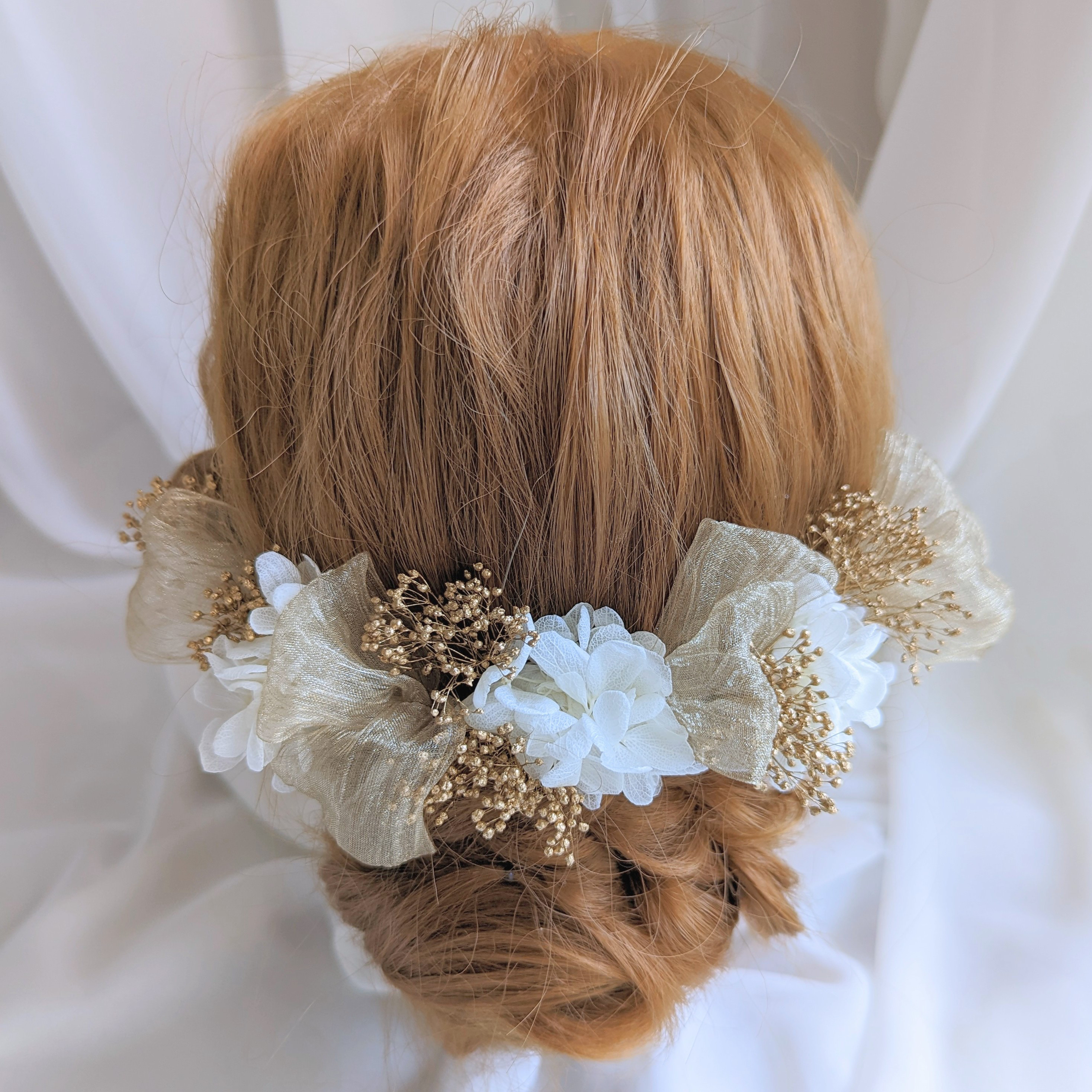 ウェディング　ヘアアクセサリー　ヘアパーツ　プリザーブド　発表会　七五三　結婚式 ウェディング ヘッドドレス ♡ ブライダル 結婚式 前撮り