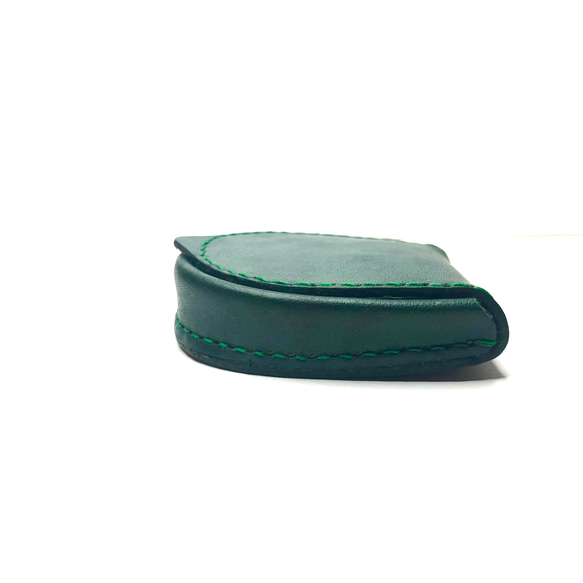 馬蹄型コインケース　ヌメ革　濃緑 8枚目の画像