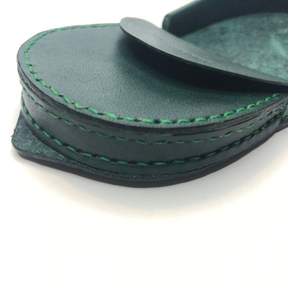 馬蹄型コインケース　ヌメ革　濃緑 4枚目の画像
