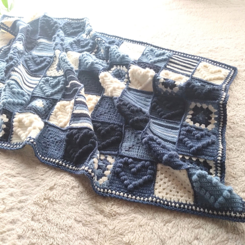 デニムリメイク ブランケット ひざ掛け ハンドメイド No.1215ハンドメイド☆ブランケット2点☆デニムリメイク☆パッチ