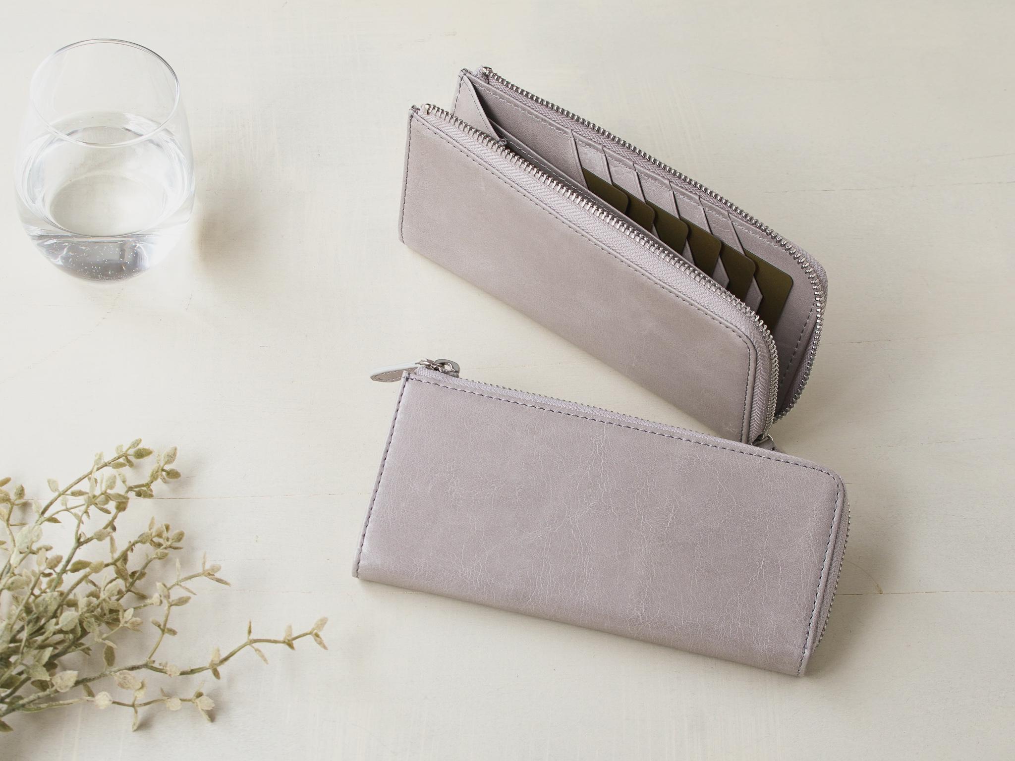 【3日以内発送】ほぼ一万円ジャストサイズ！　小さめL字ファスナー長財布　グレージュ(20)　ルミエ　MH1441