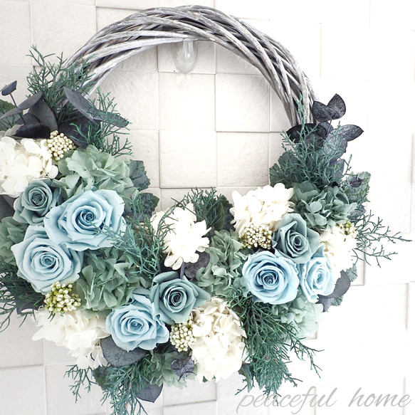 プリザーブドフラワー　ハーフリース♡パープルベリーペッパーのコンチェルト プリザーブドフラワー ハーフリース♡パープルベリーペッパーの