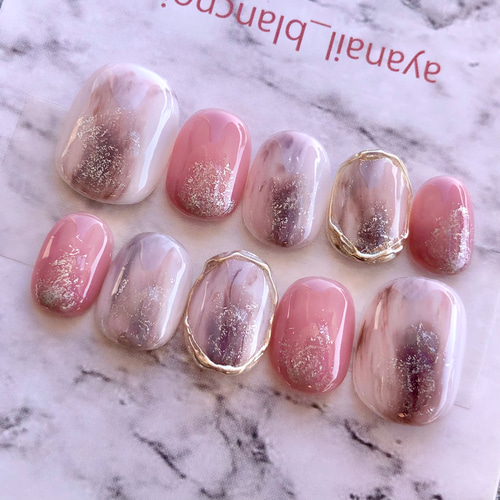 ネイル ネイルチップ シンプル 大人 サイズオーダー 2628くすみピンク ジェル ネイルチップ 成人式 結婚式