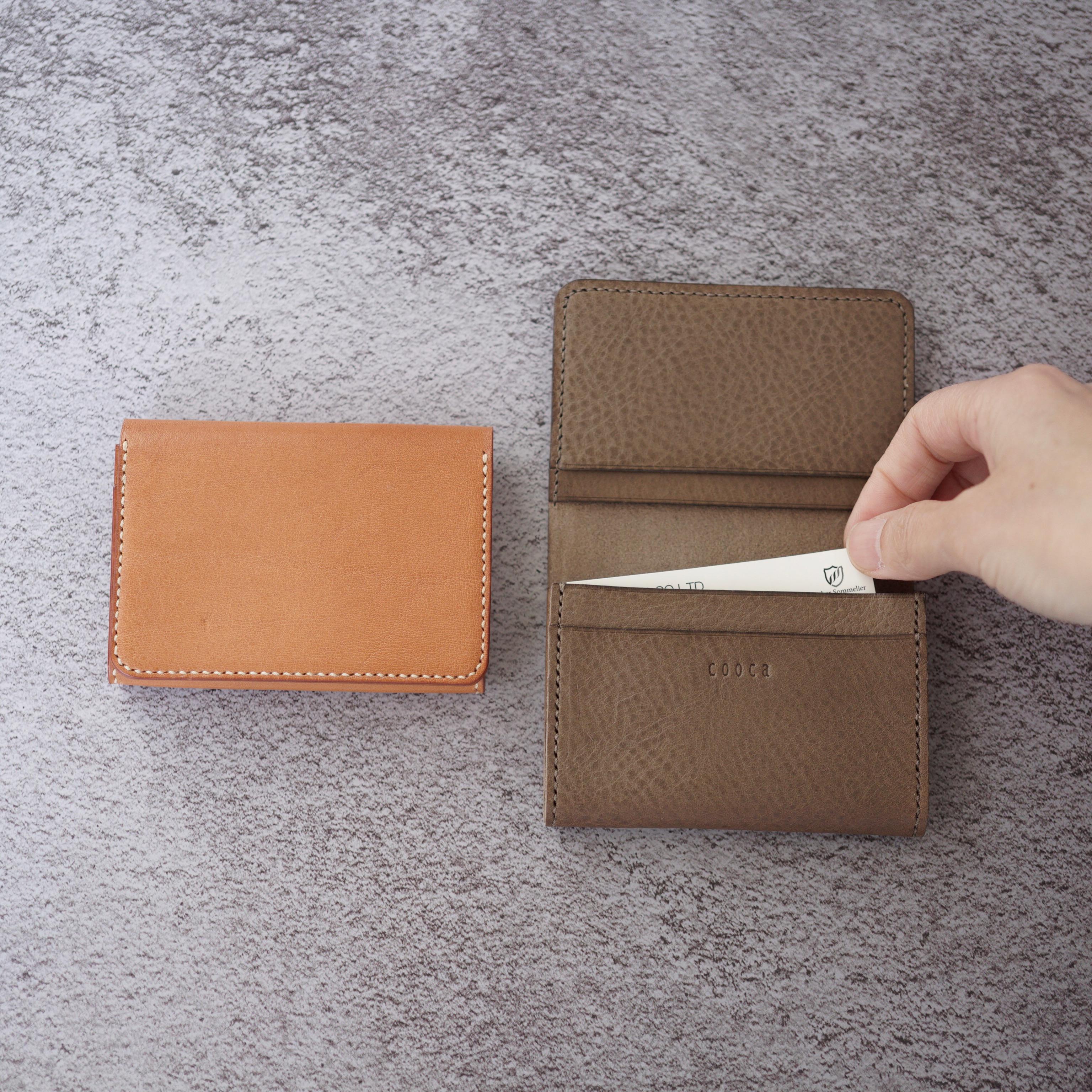 手縫い♪イタリアンレザーの大容量シンプルカードケース