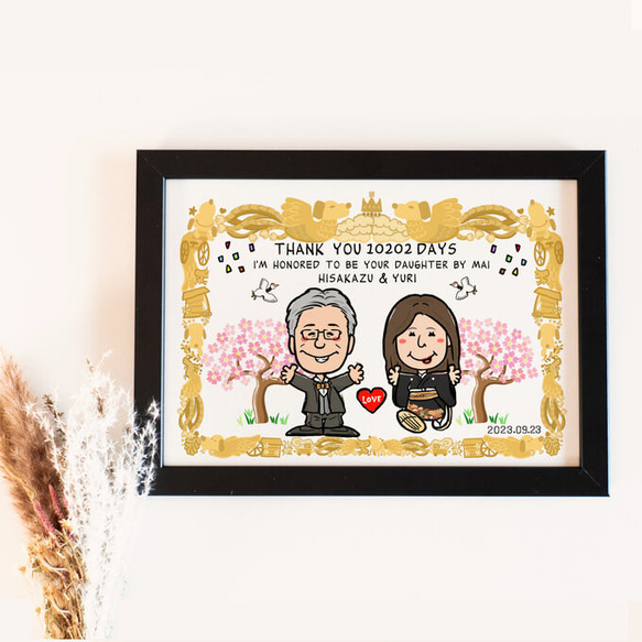 似顔絵オーダー ウェルカムボード 結婚祝い 結婚式 仮装